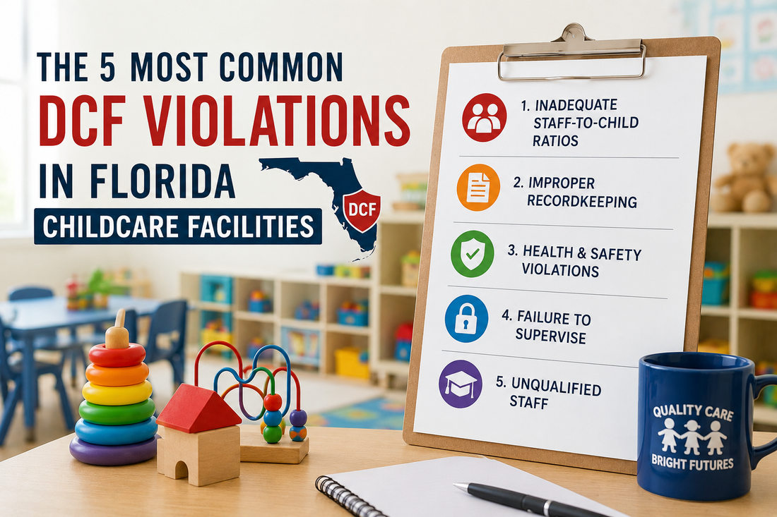 Florida DCF inspector reviewing childcare facility compliance violations